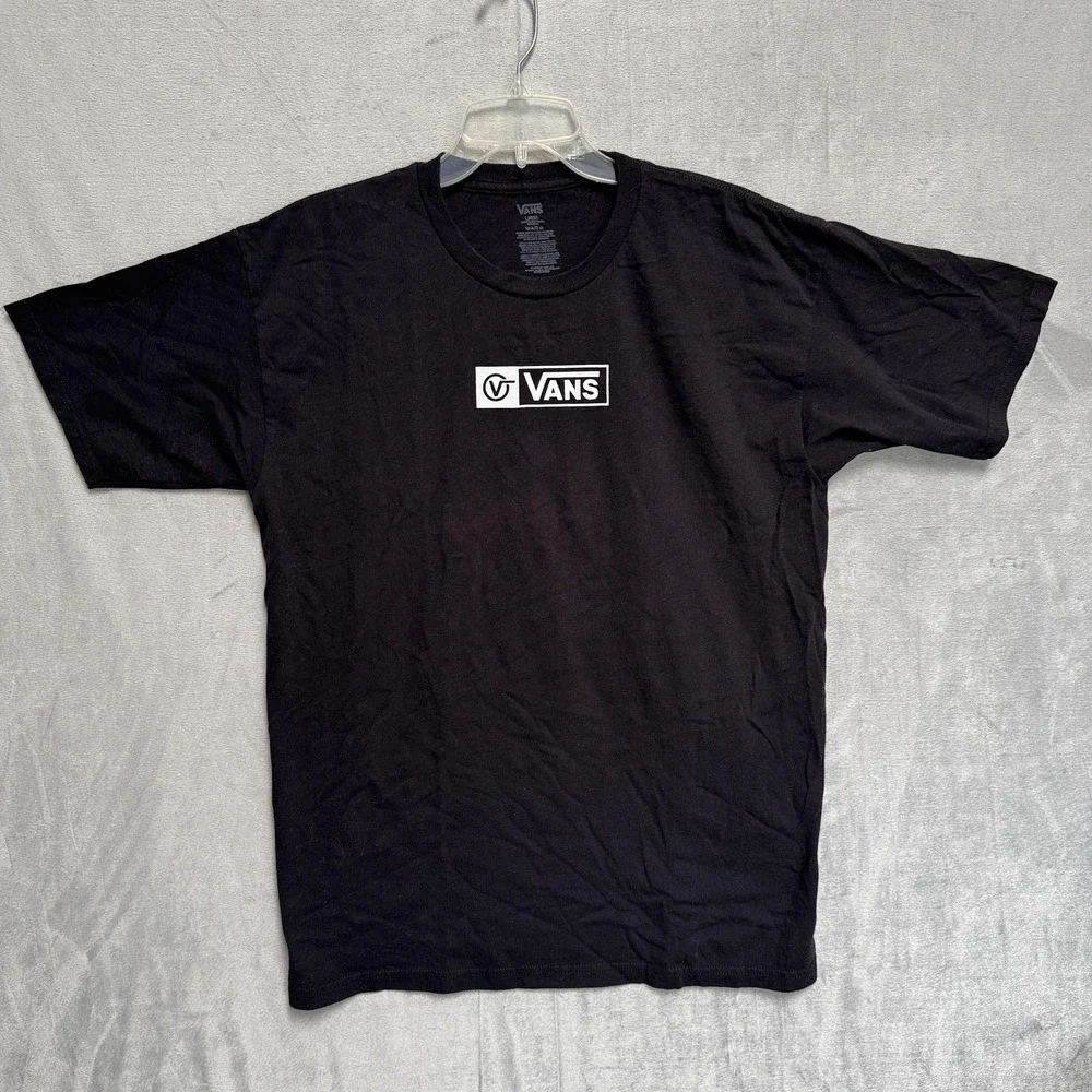 Vans Shirt Mens Large Black‎ Box Logo Graphic Skateboard Tee Short Sleeve